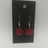 Dark Red Enamel Circle Earrings
