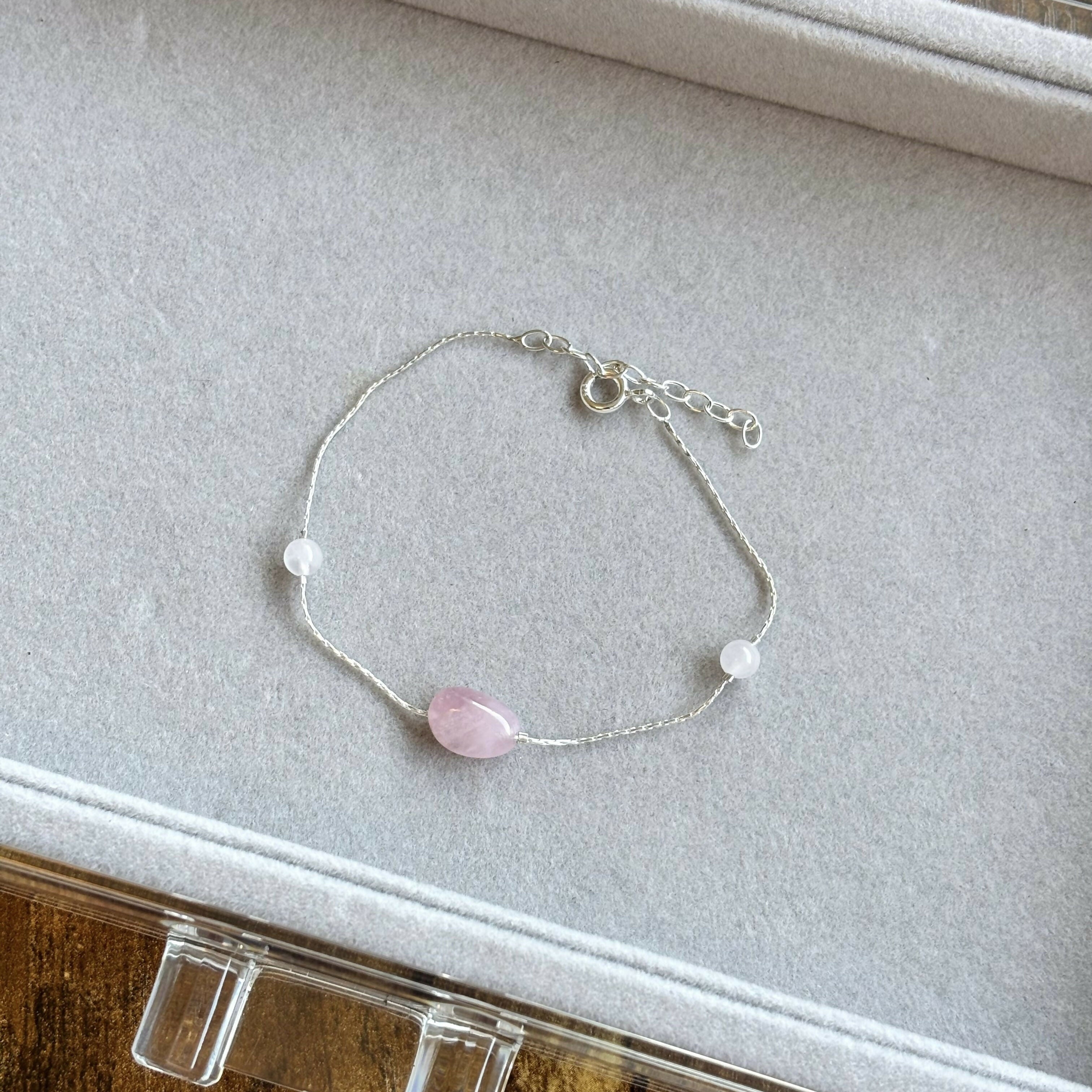 Sterling Silver Elysian Rose Quartz Bracelet