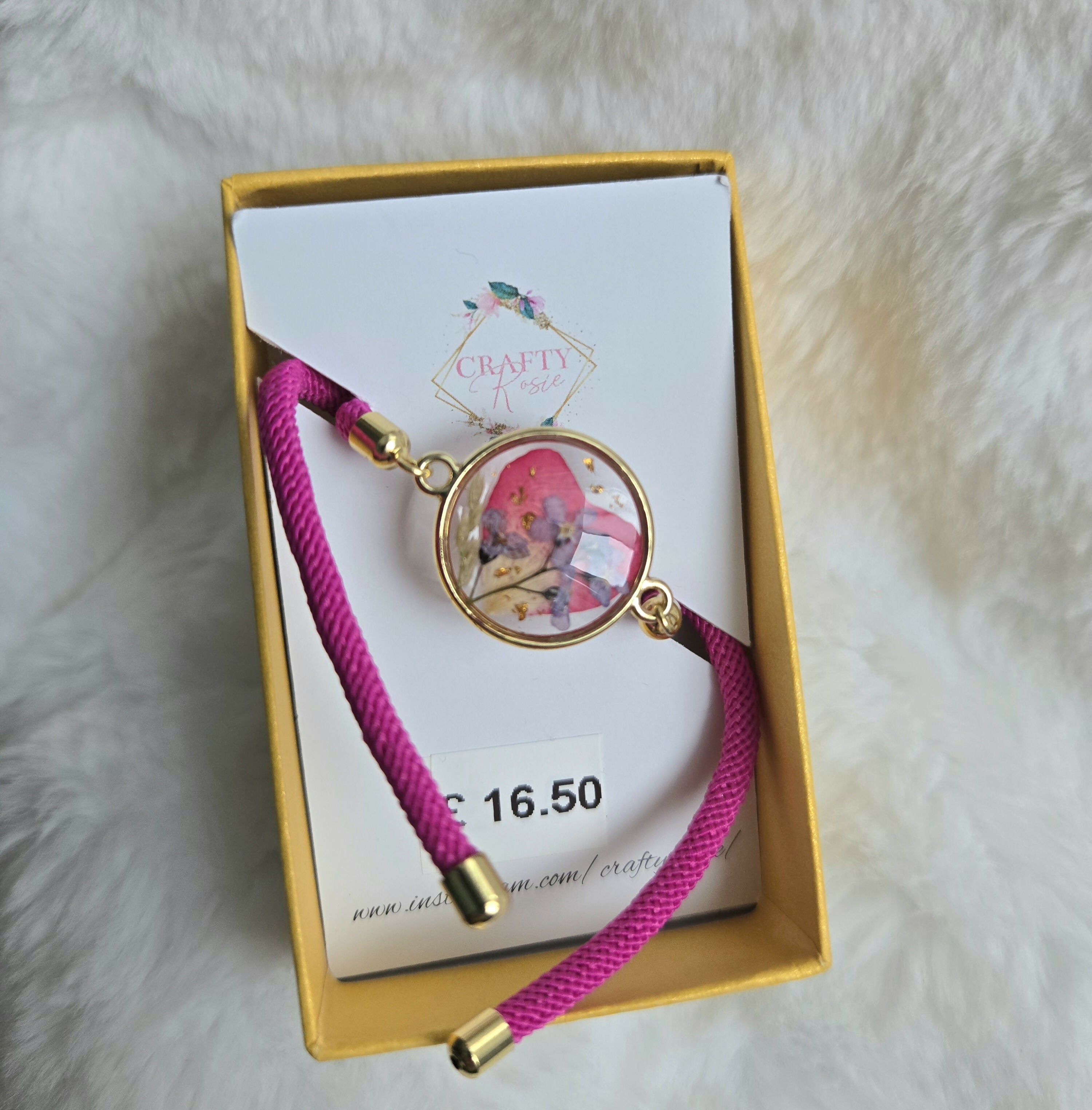 Real Dried Flowers Cord Bracelet