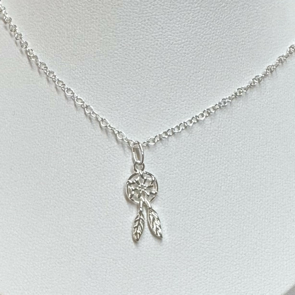 Sterling silver dream catcher necklace