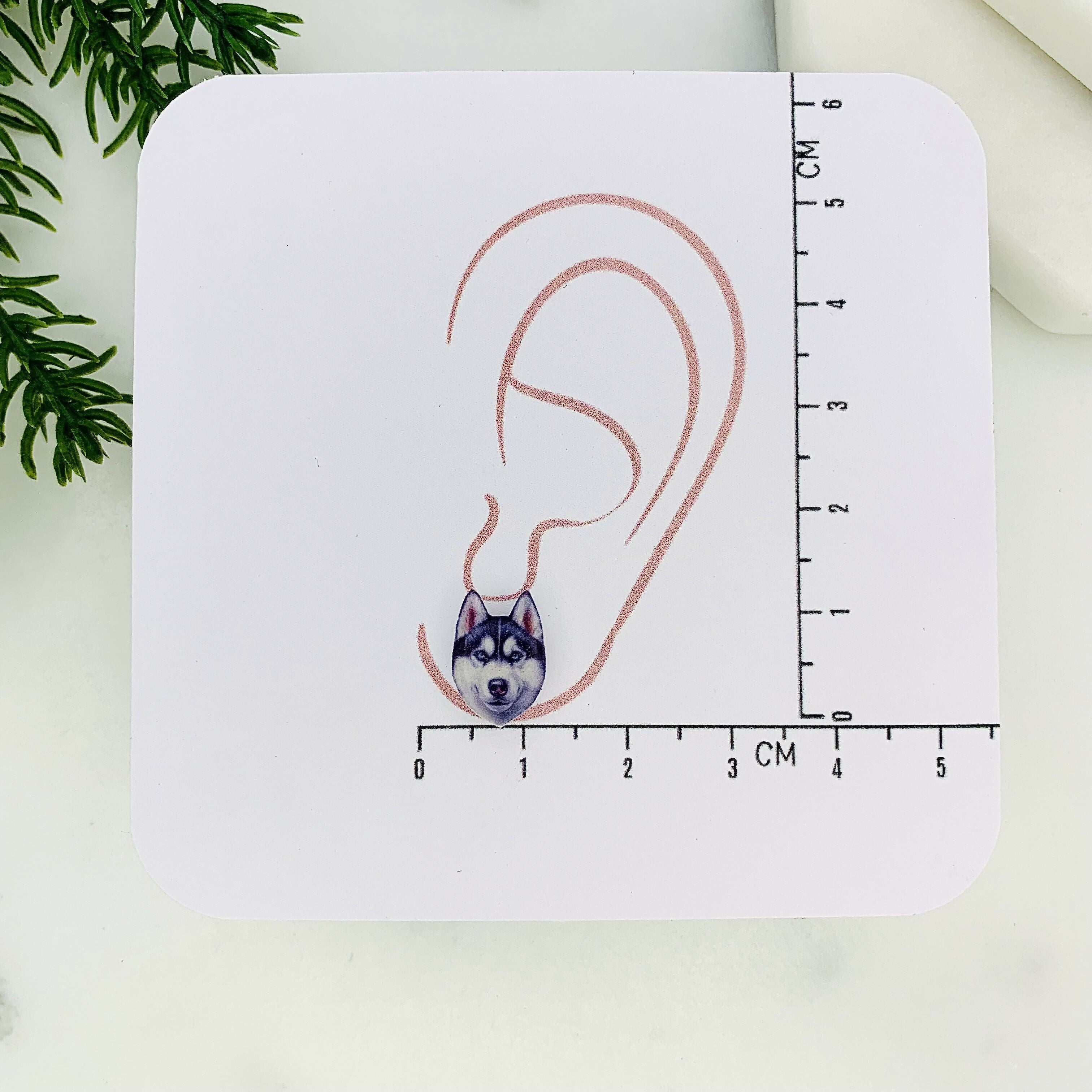 Husky Dog Stud Earrings