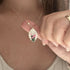 Pink Roses Flowers Necklace