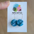 Blue & Silver Faux Stone Circle Hoop Handmade Polymer Clay Earrings