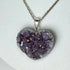 Large Druzy Amethyst Heart Necklace