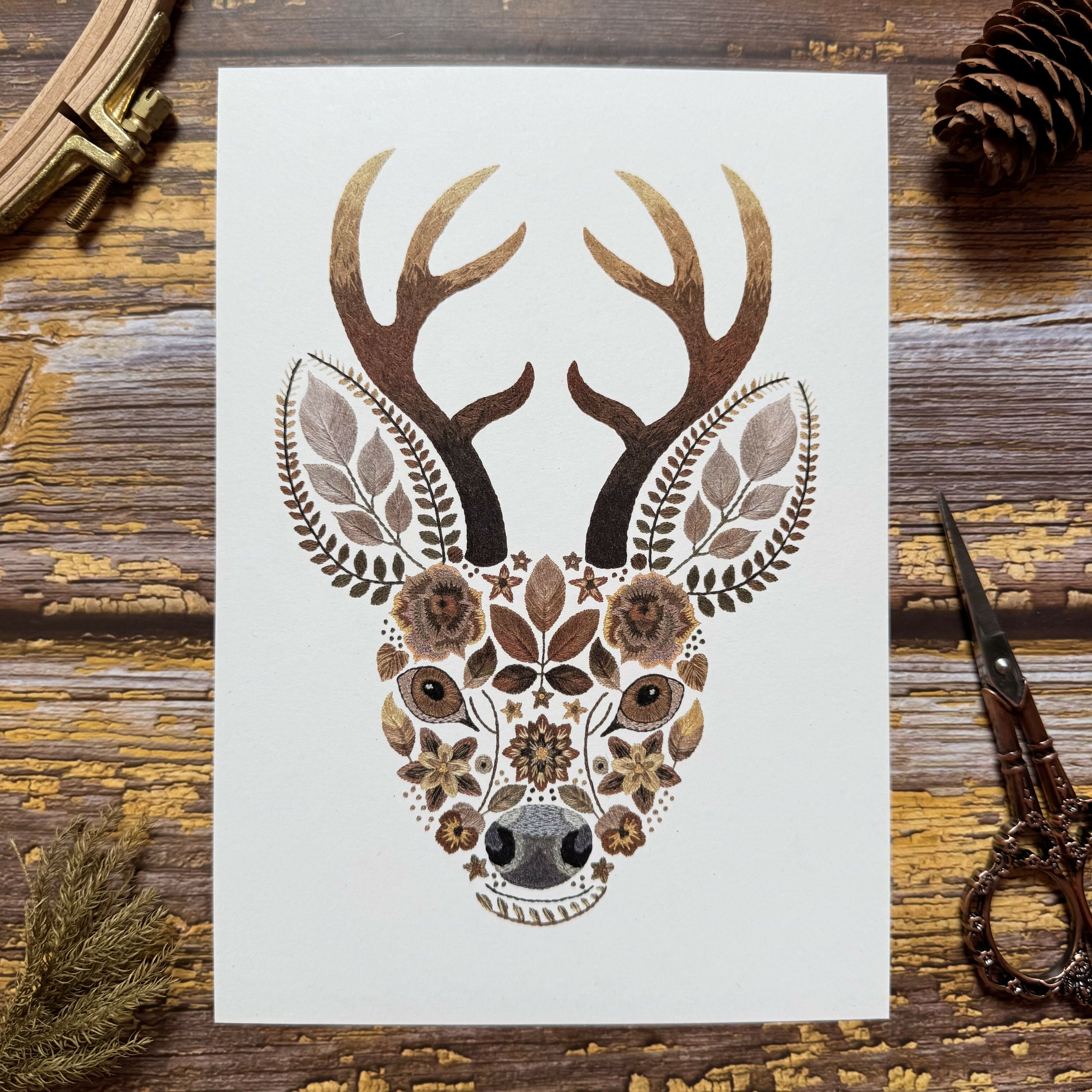 Folklore Stag A5 Art Print