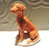 Ceramic Fox Red Labrador Dog Sculpture