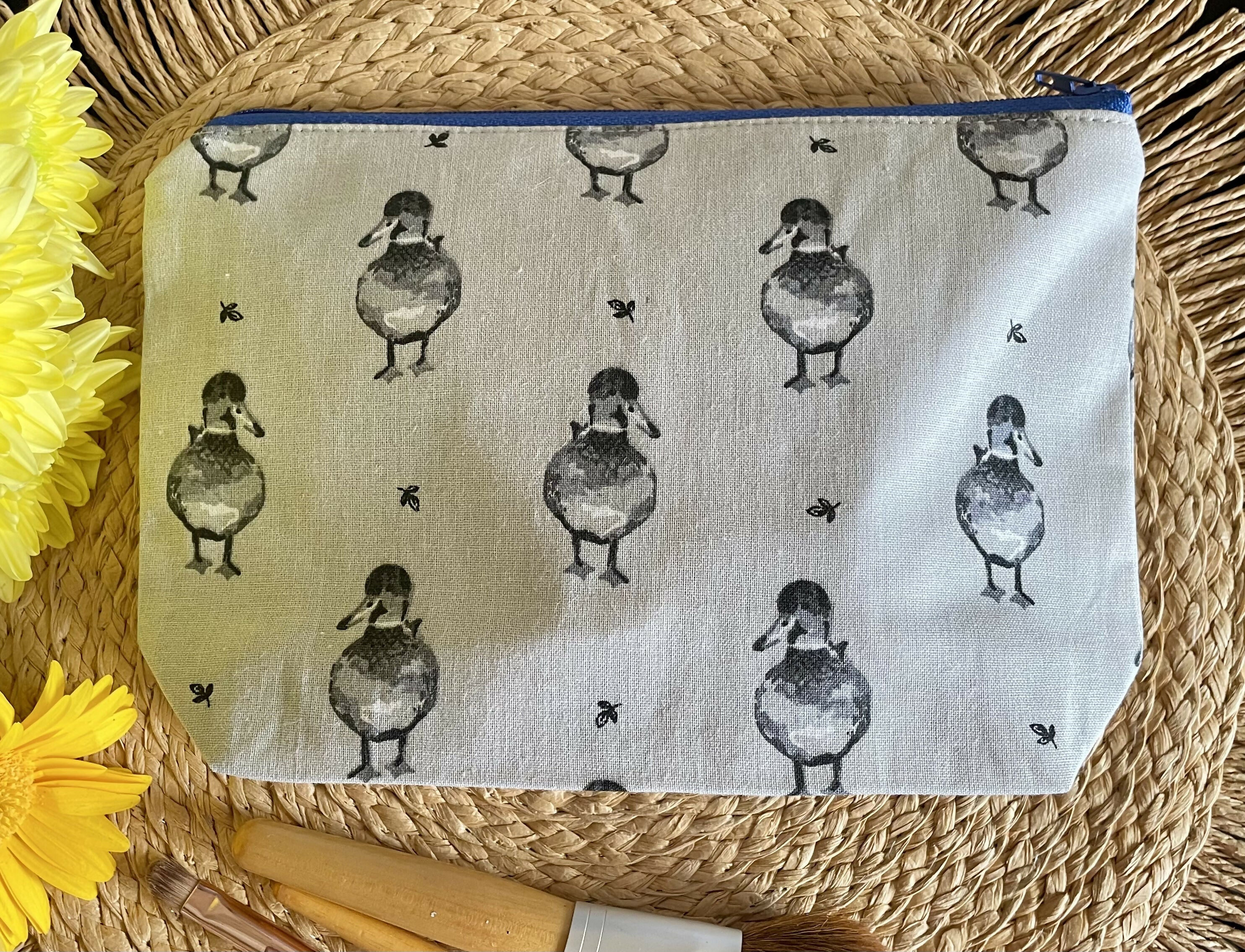 Duck Print Cosmetics Bag/ Pencil Case
