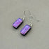Purple & Pink Crackle Dichroic Fused Glass Dangle Sterling Silver Earrings - Handmade by Jade Tapson Glass.