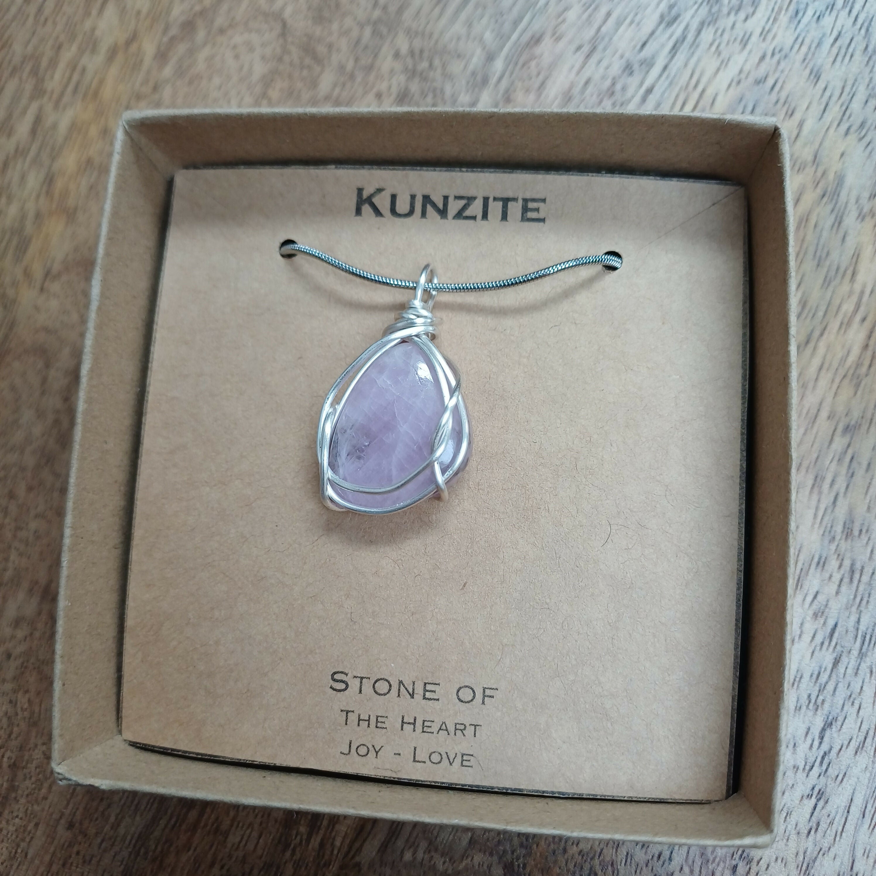 Kunzite Wire Wrapped Pendant