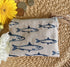 Blue Fish Print Coin Purse