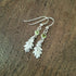 Handmade Silver Oak Leaf Earrings With Peridot Stones