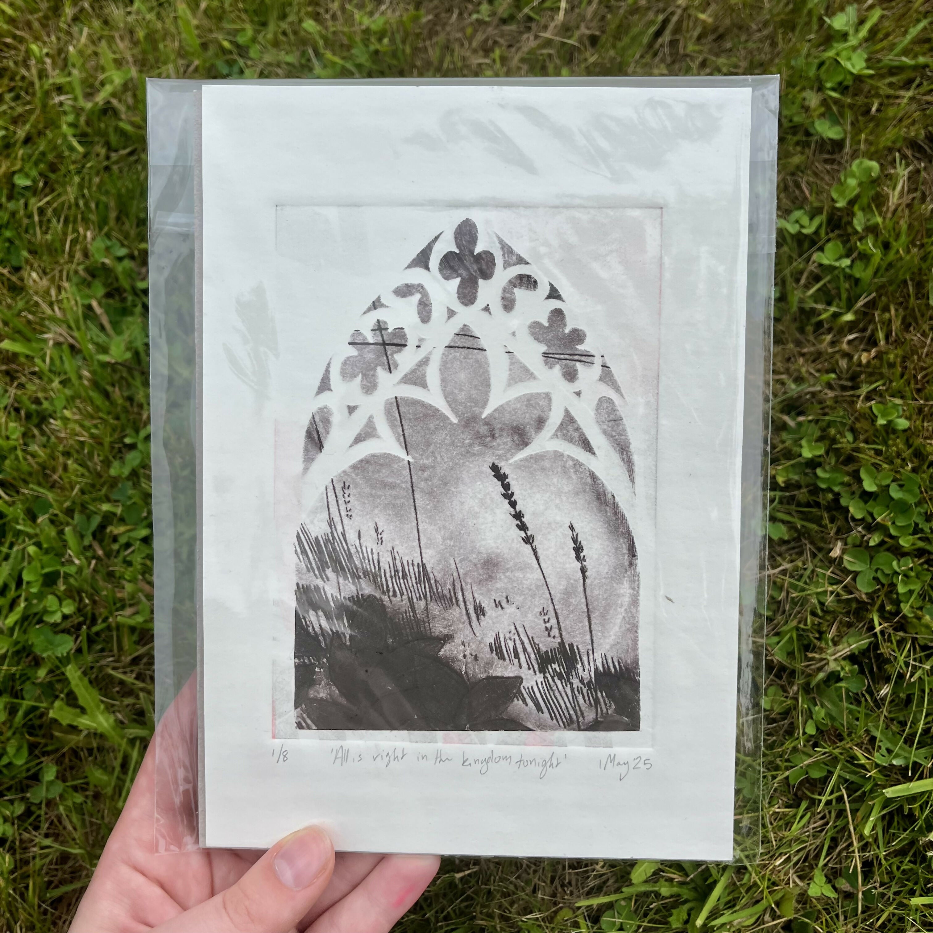 Gothic Window Drypoint Print