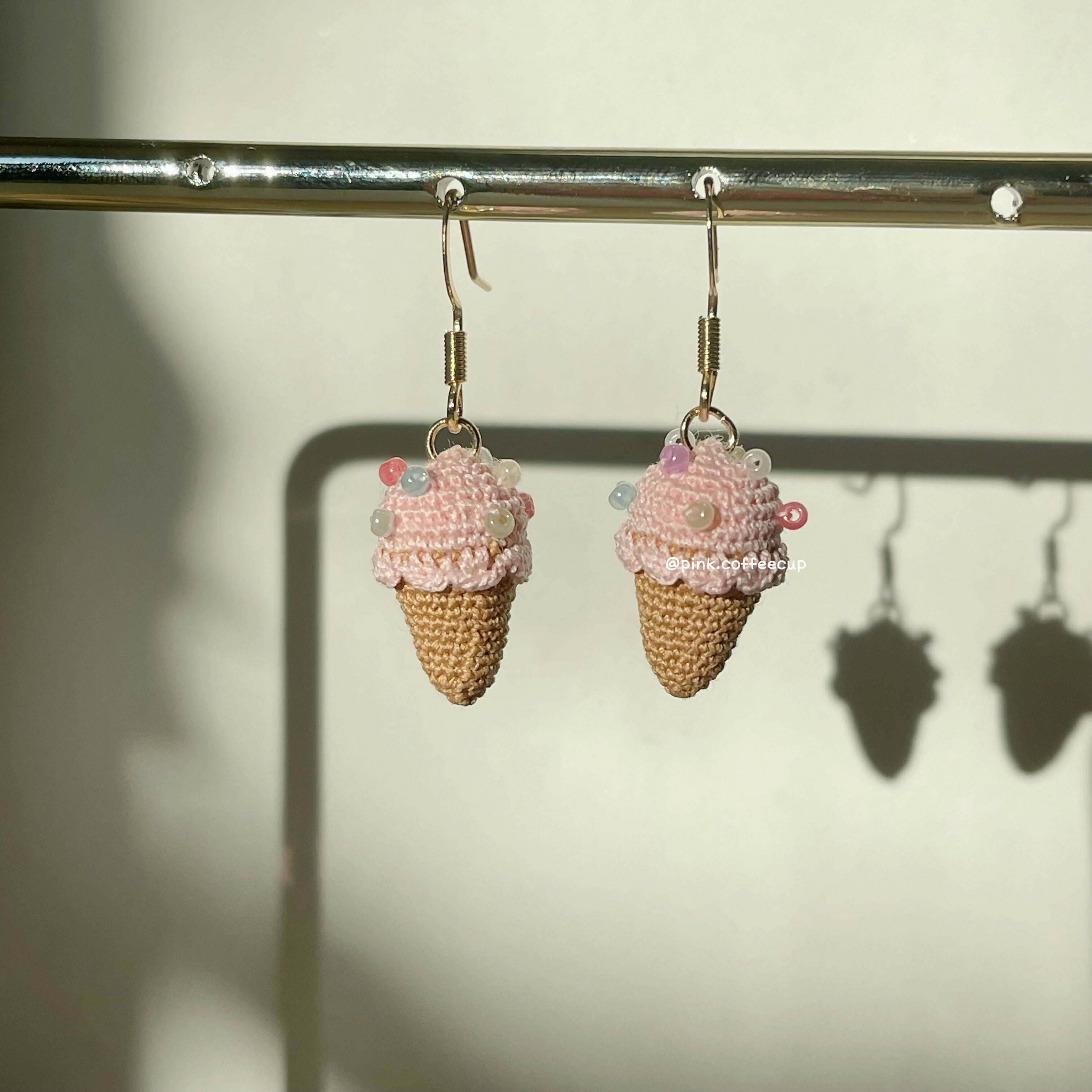 Micro Crochet Ice Cream Drop and Dangle Earrings