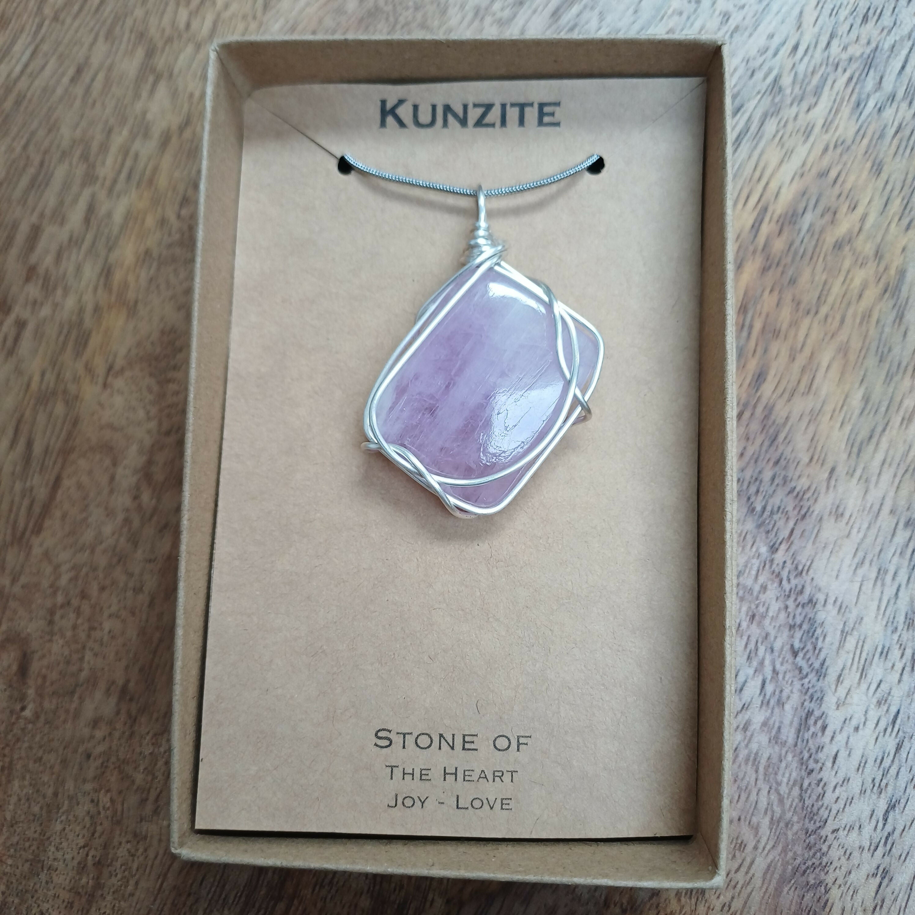 Kunzite Wire Wrapped Pendant