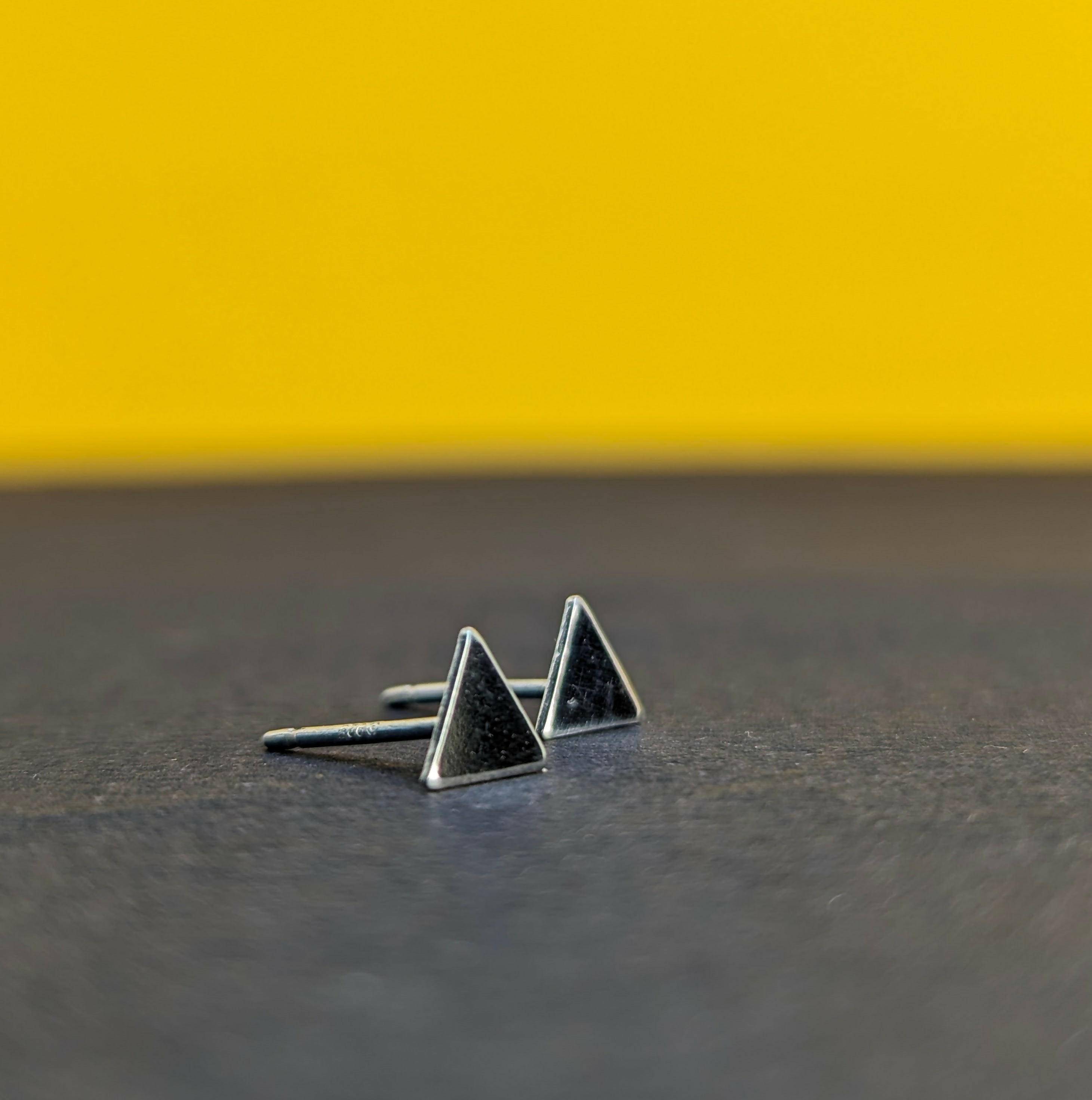 'Tria' Sterling Silver Solid Tiny Triangle Stud Earring