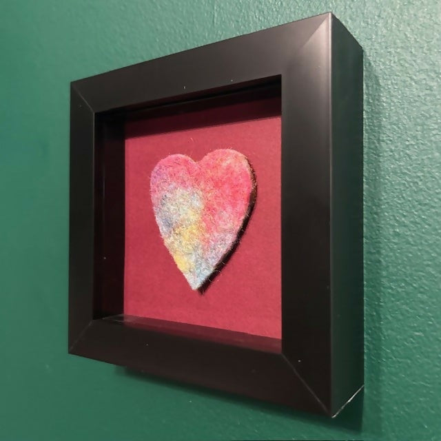 Lovely Multi Coloured Framed Felt Heart