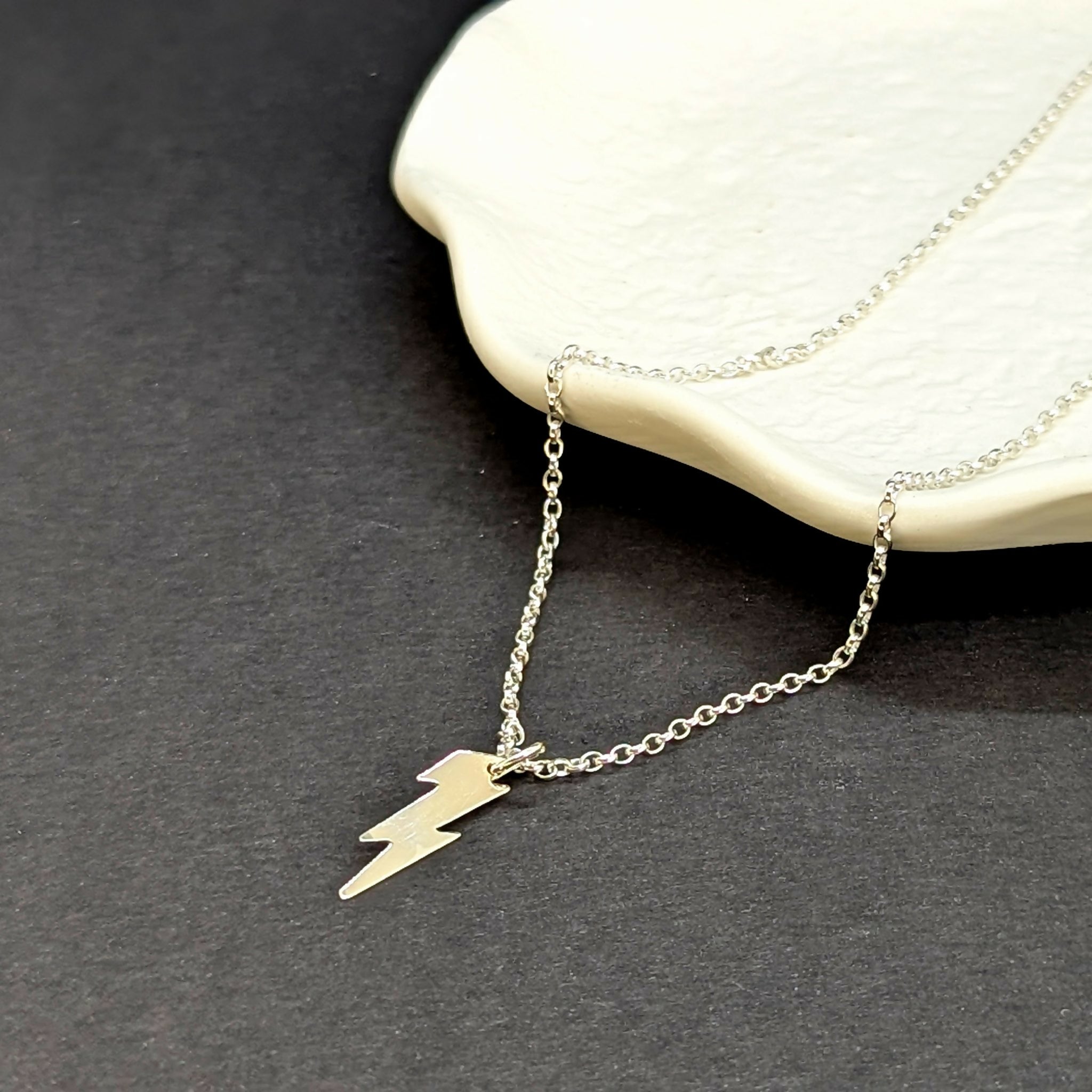 ‘Electra’ Sterling Silver Polished Lightning Pendant