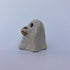 Handmade Ceramic Ghost Ornament Holding A Croissant