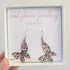 Real Flower Colourful Butterfly Earrings Sterling Silver