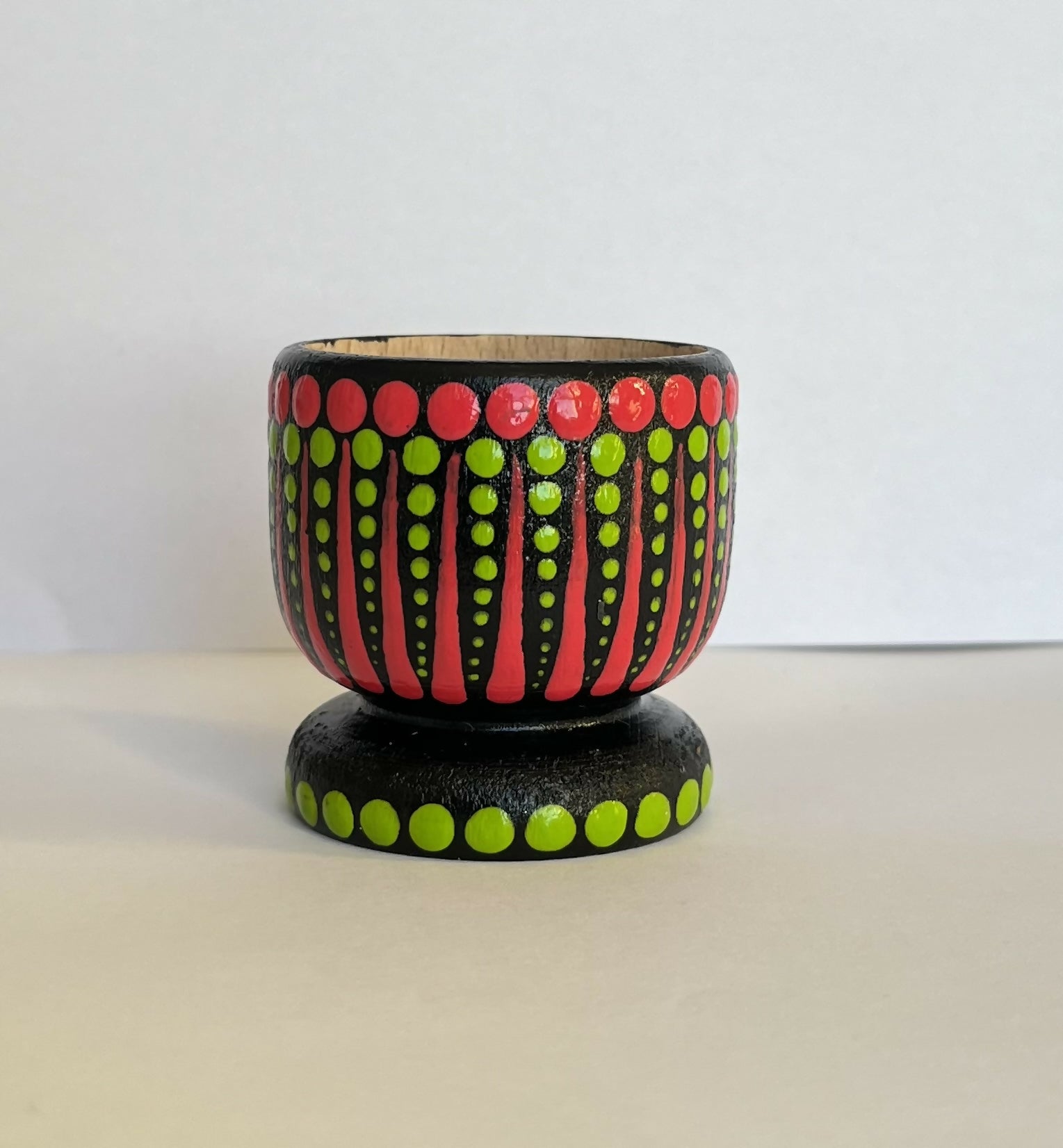 Hand Painted Wooden Egg Cup