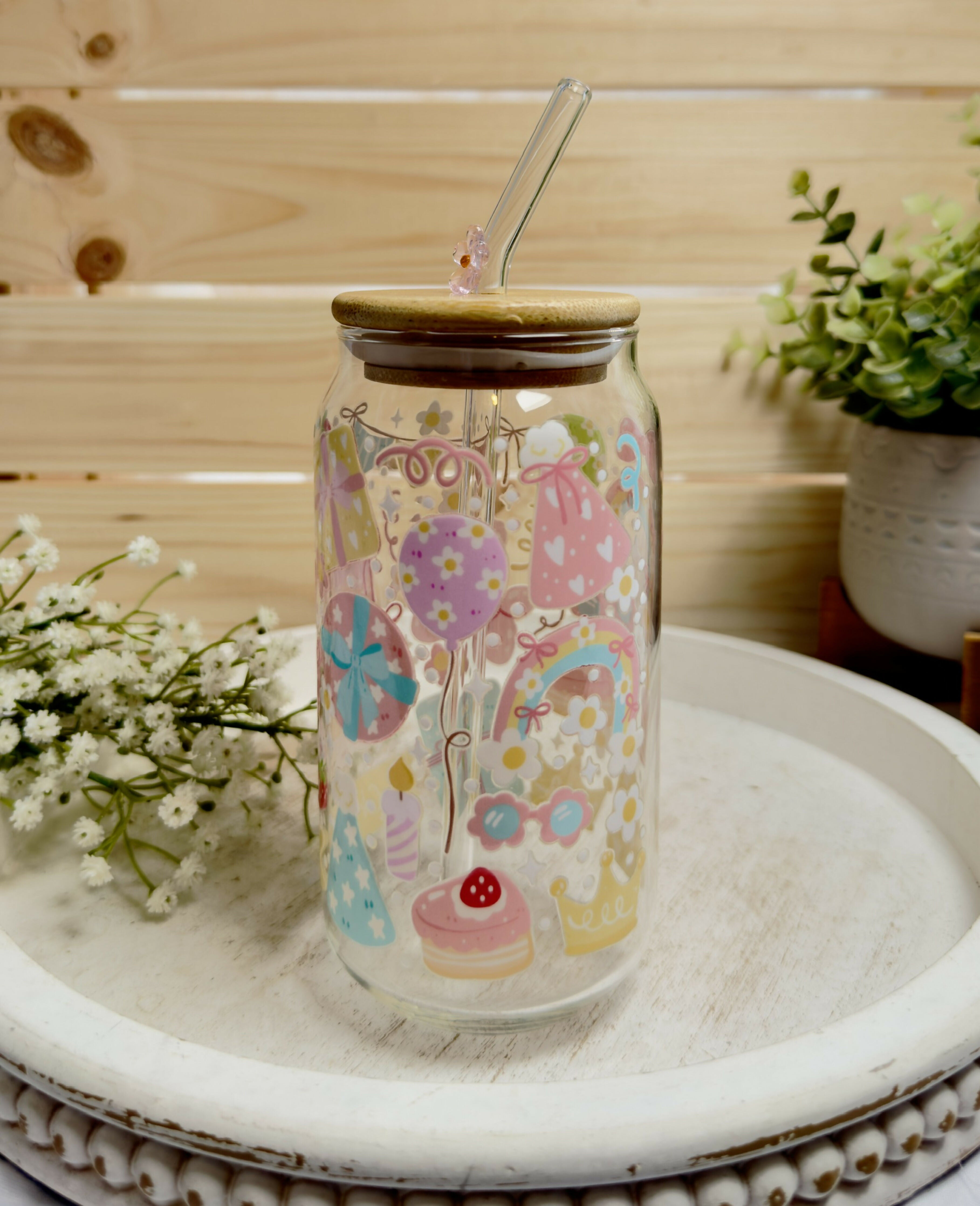 Glass Can Birthday Party Cheers Celebration