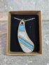 Unique Hand Crafted, Tear Drop, Wooden Cyan and Light Metallic Blue