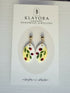 Yellow Vine and Ladybird Earrings With Gold Plated Fastenings