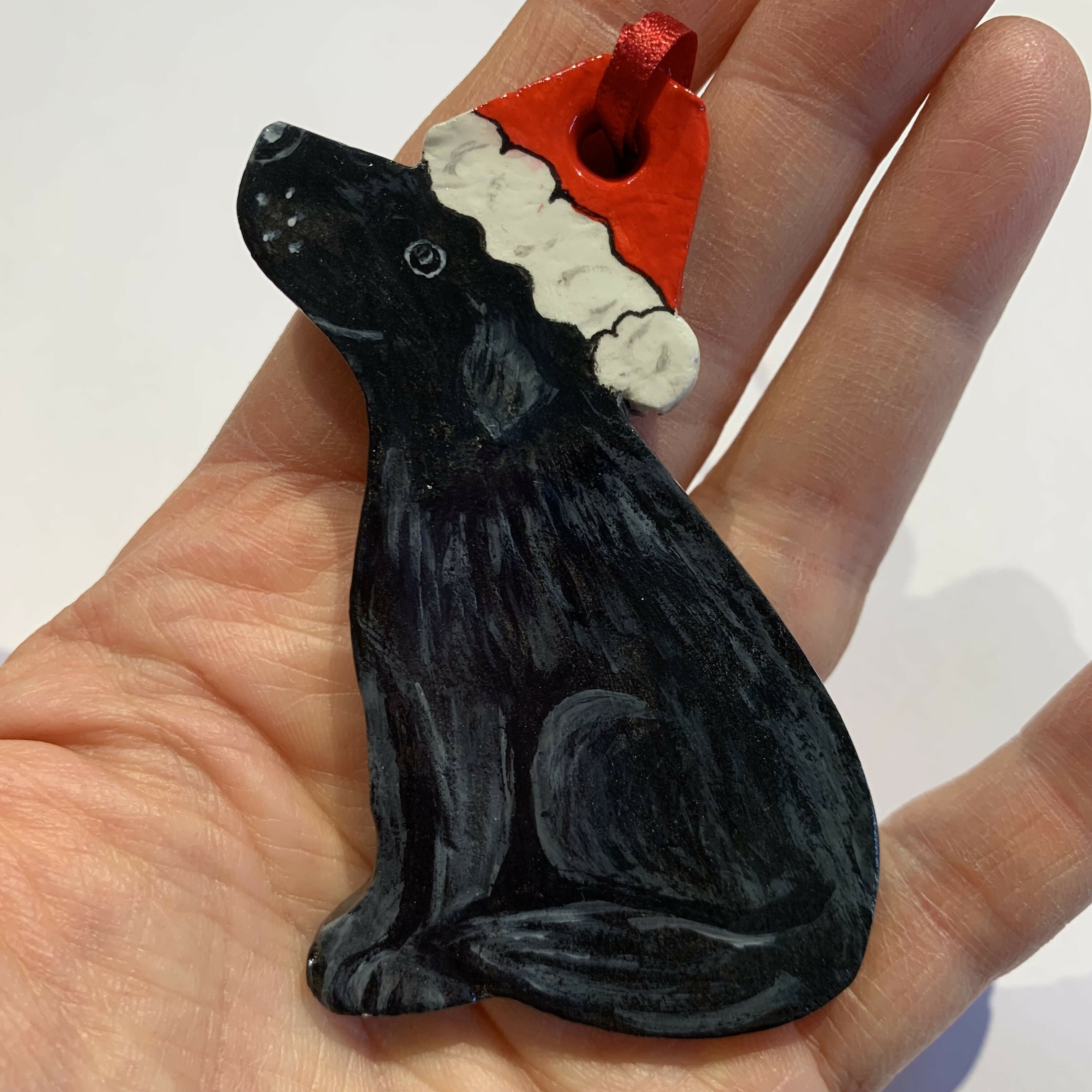 Dog Decoration with Santa Hat