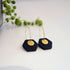 Penelope - Handmade Black Hexagonal Hoop Earrings - Polymer Clay
