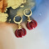 Handmade Pumpkin Autumn Resin Charms On Huggie Hoops