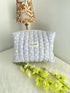 Lilac white flower print Quilted Toiletry Bag