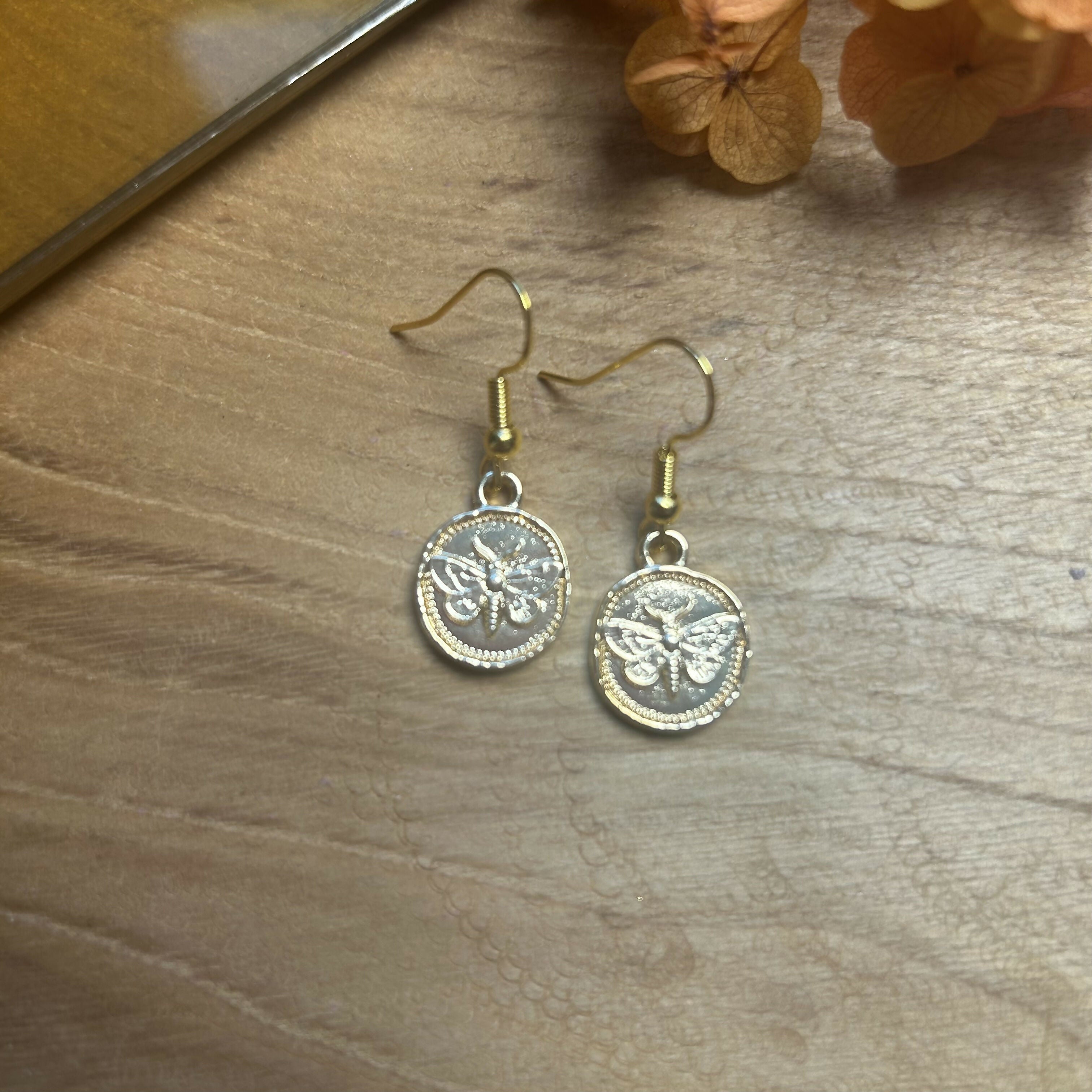 Lovely Moth Charm Earrings