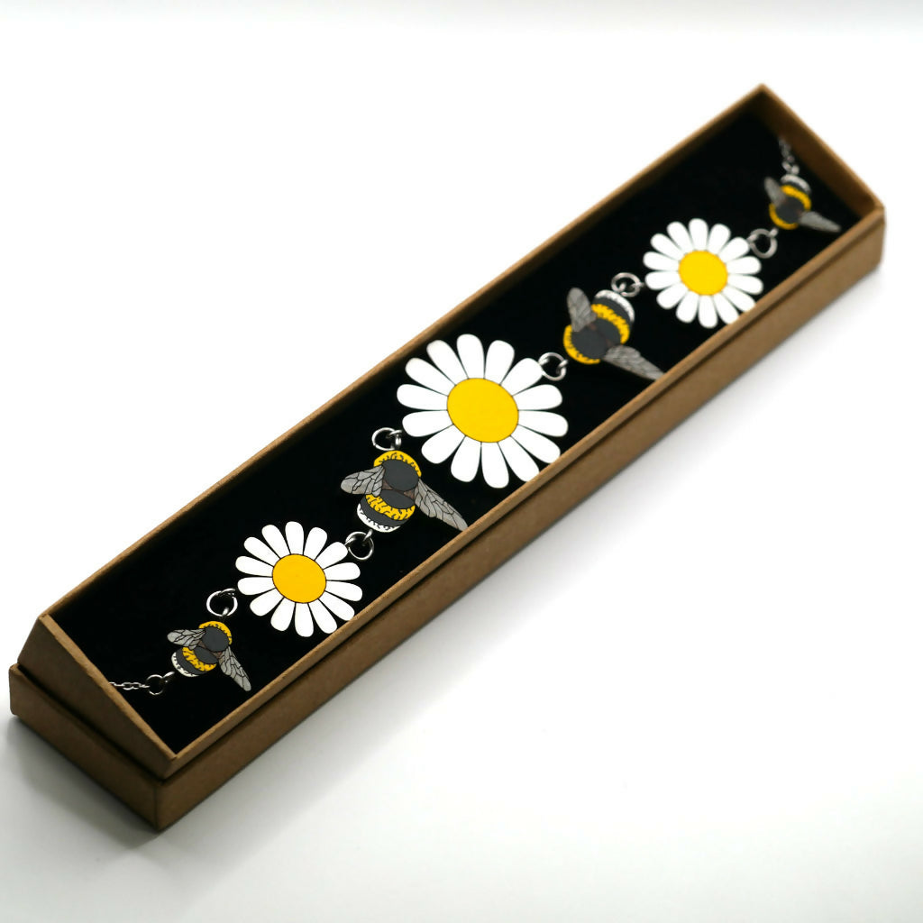 Daisies and Bees Necklace