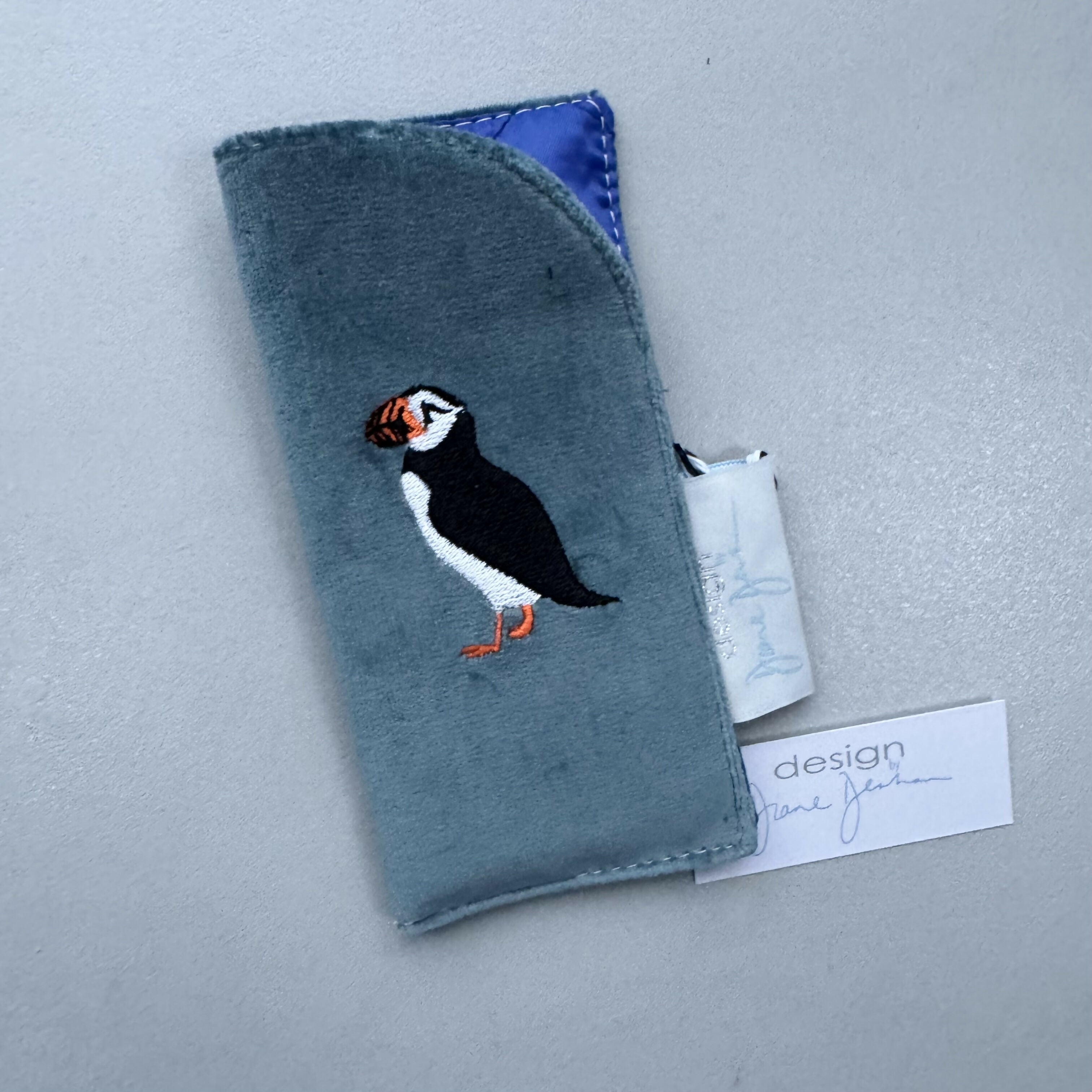 Original Design Embroidered Slip In Glasses Case