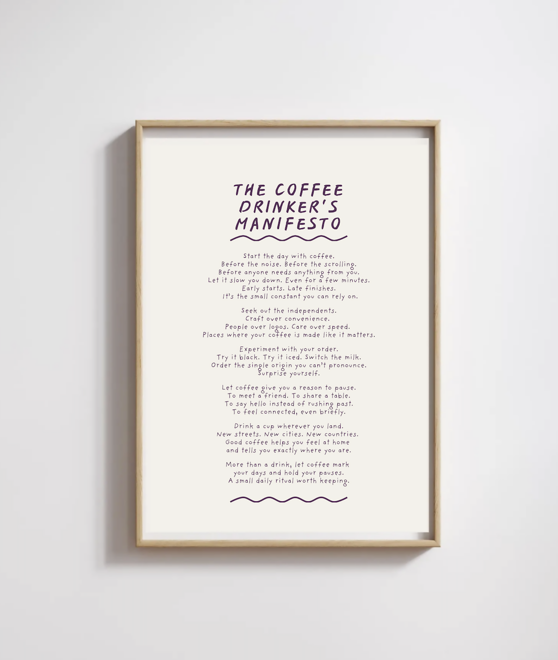 Coffee Drinker's Manifesto A5 Art Print