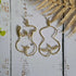 Goddess Woman Form Earrings; Rose Quartz Crystal Feminist Boob Nude Art Female Empowerment Gold Wire Earrings