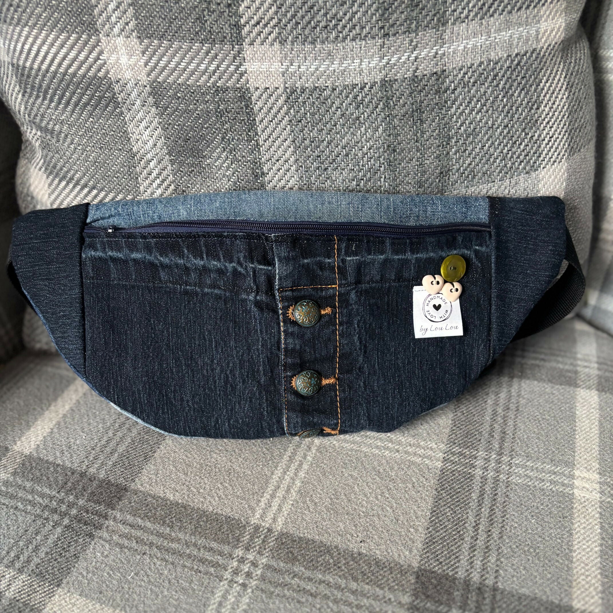 Unique Bum Bag Belt Bag Made From Upcycled Jeans With Adjustable Strap