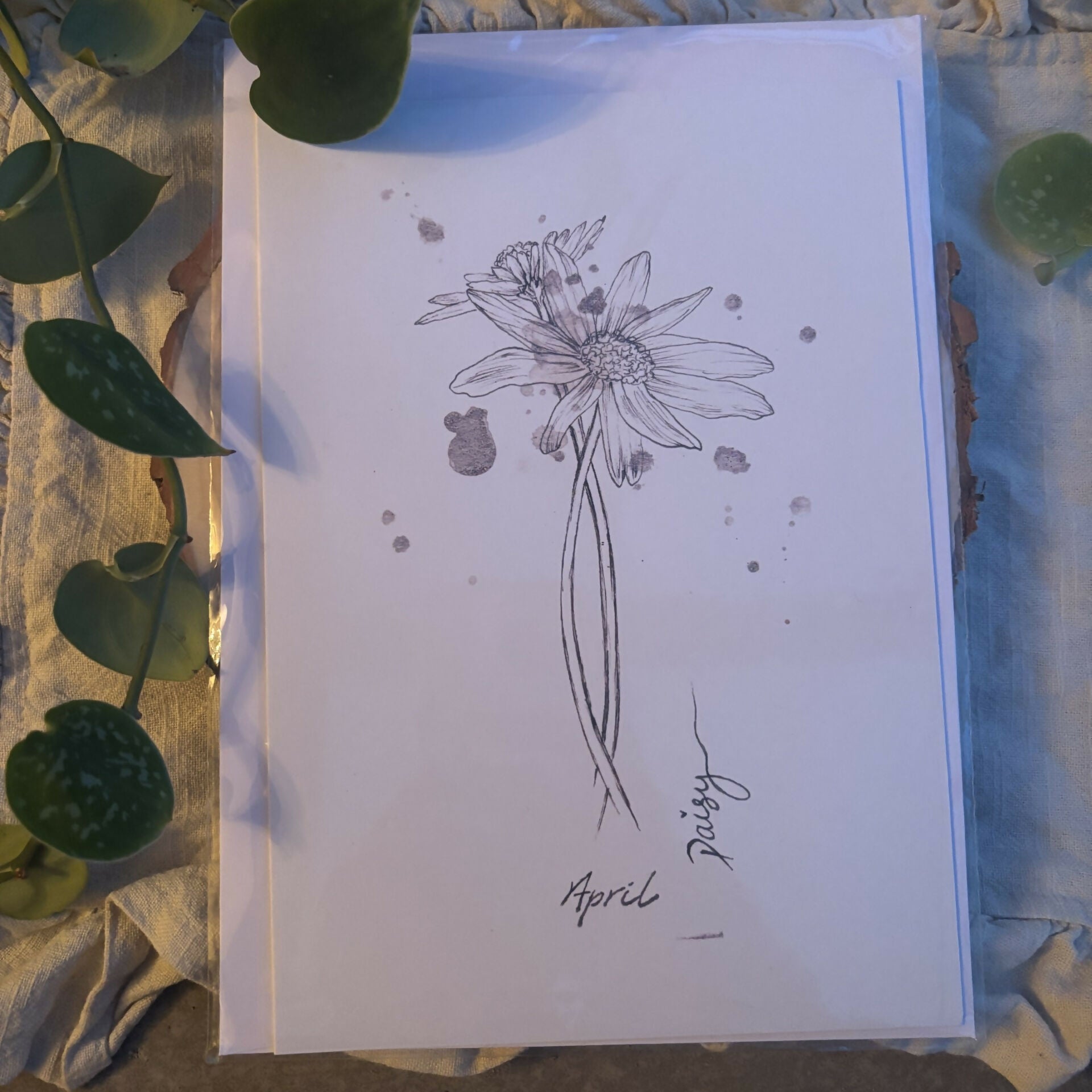 April Flower and Birthstone Card