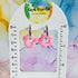 Handmade Glitter Pink Resin Flower Charms On Chunky Hoops