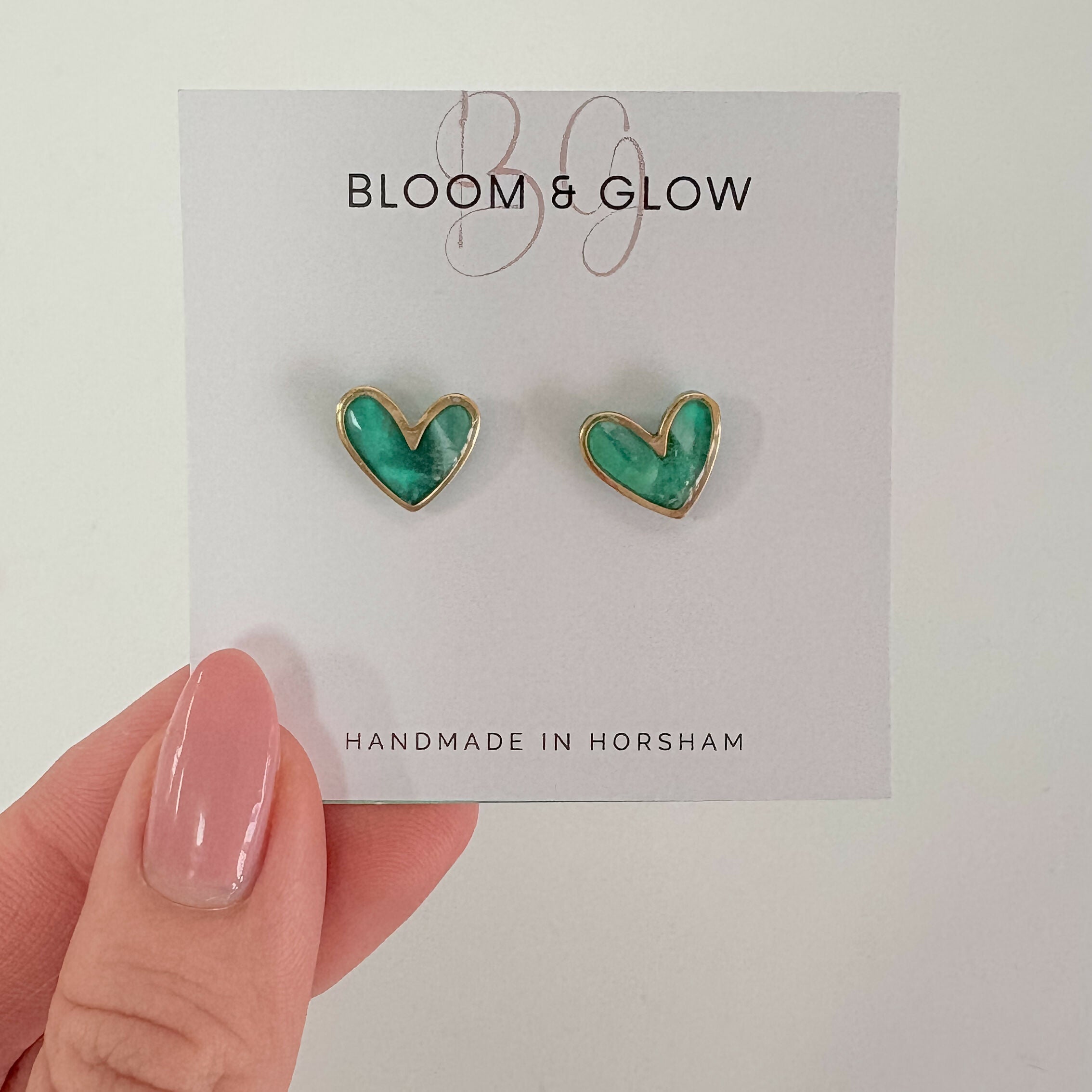Emerald Crystal Effect Stud Earrings