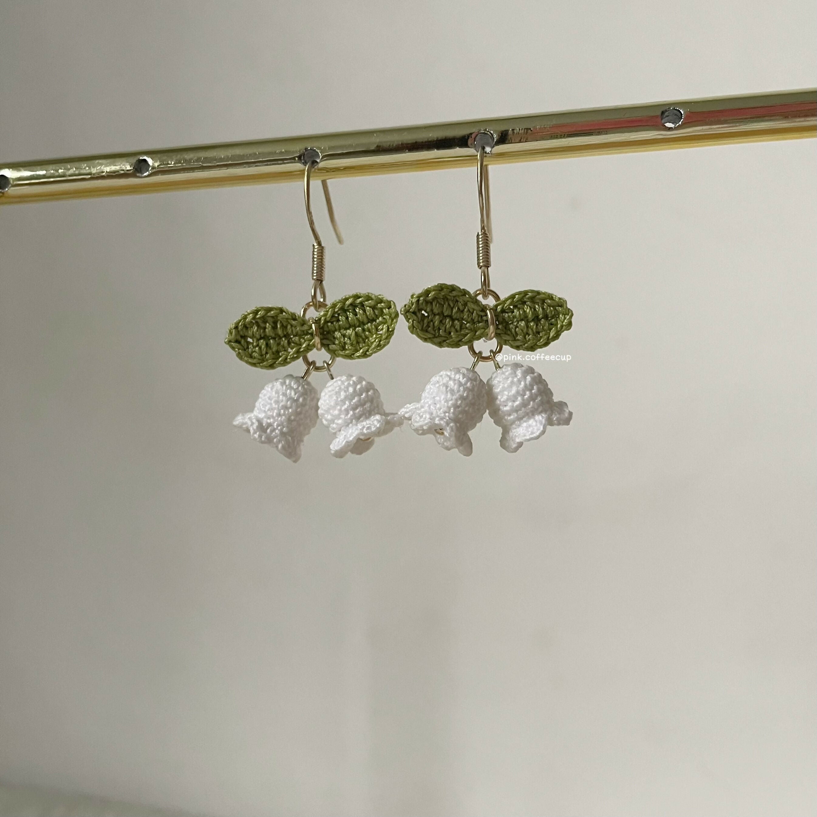 Micro Crochet Lily of the Valley Drop and Dangle Earrings