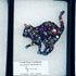Hand Cast Mosaic Crush Glass Cat Brooch