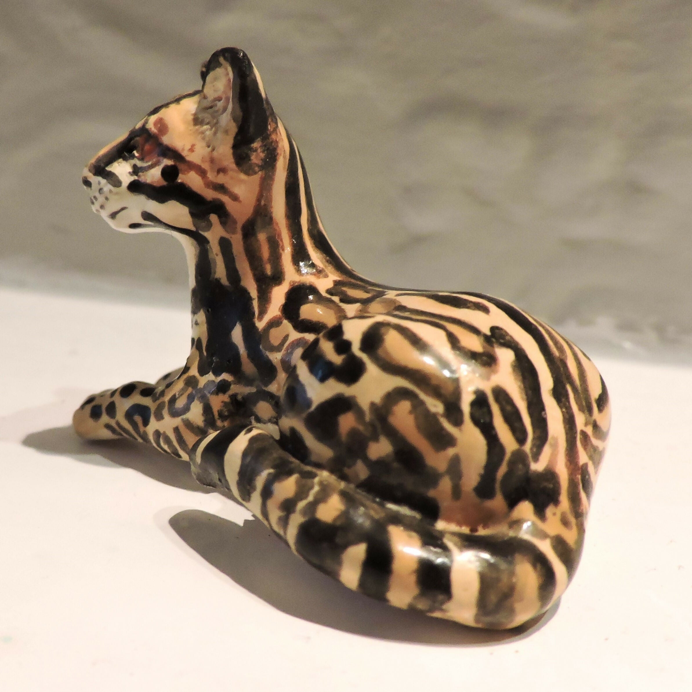 Ceramic Ocelot sculpture