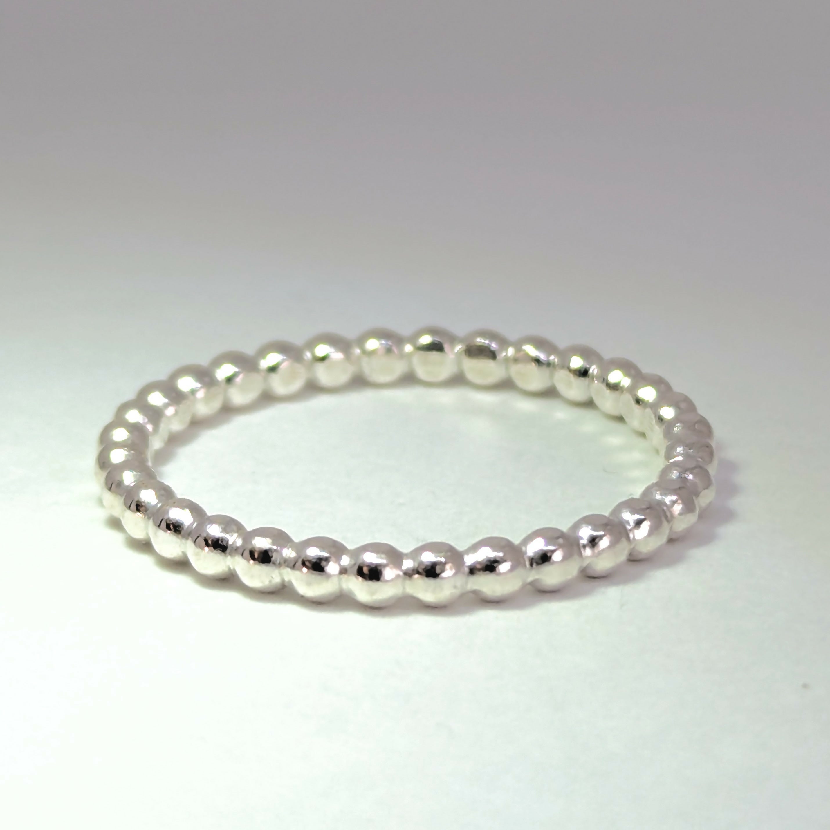 Sterling Silver Beaded Stacker Ring