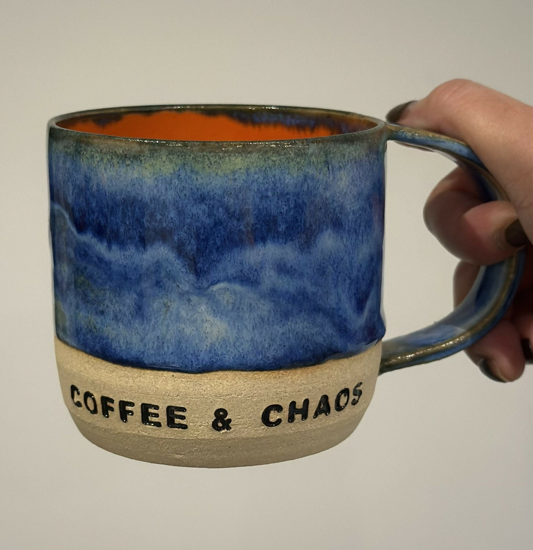 BLUE COFFEE & CHAOS MUG