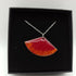 Dark Red and Orange Sprinkled Enamel Fan Pendant