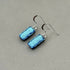 Ice Blue Dichroic Fused Glass Dangle Sterling Silver Earrings - Handmade by Jade Tapson Glass.