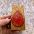 Red Enamel Oval Pendant On Sterling Silver Chain