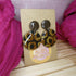 Brown And Gold Earrings With Cheetah Print Design