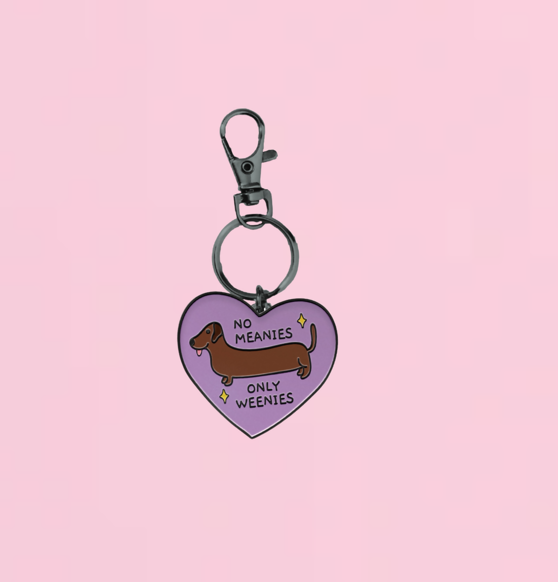 No Meanies Only Weenies Enamel Keychain